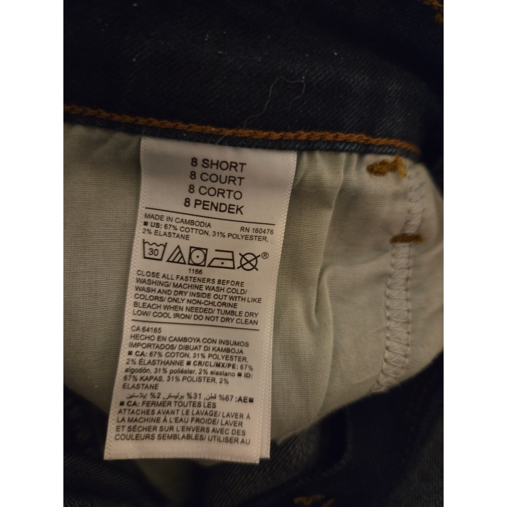 Old Navy Womens Power Slim Straight Mid Rise Dark Wash Blue Jeans 8 Short - Picture 5 of 5